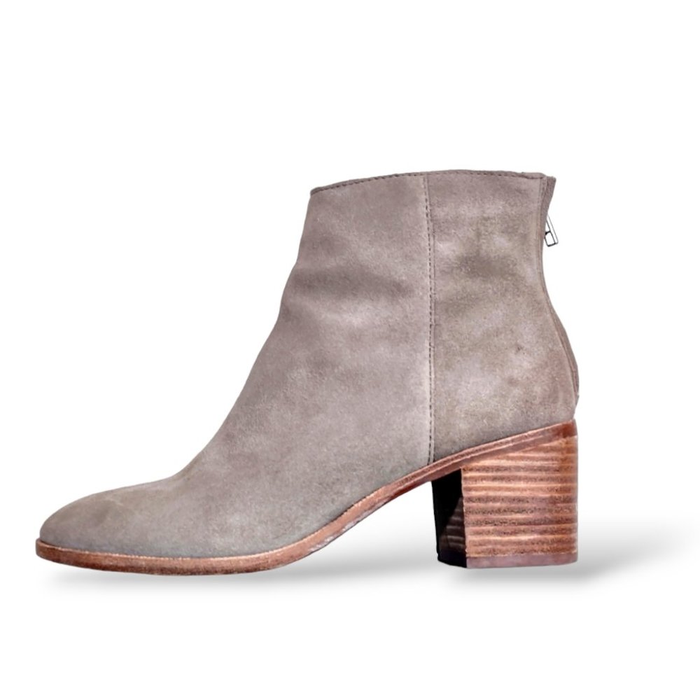 Madewell Pauline neutral taupe suede leather ankle boots size 6.5